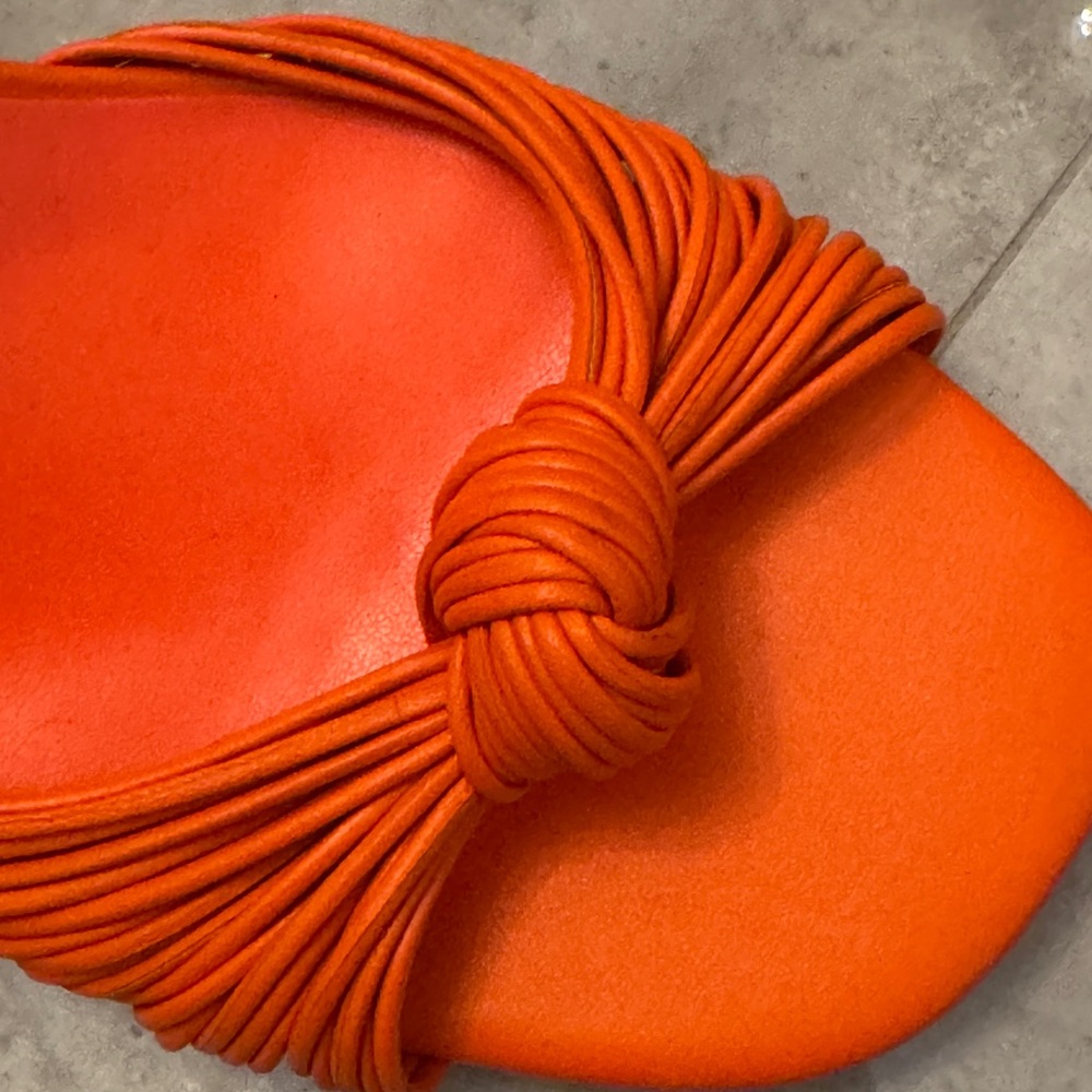 Ann Taylor Orange Heeled Sandals with Knotted Detail - Picture 4 of 6